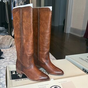 Frye Cognac Leather Knee-High Boots